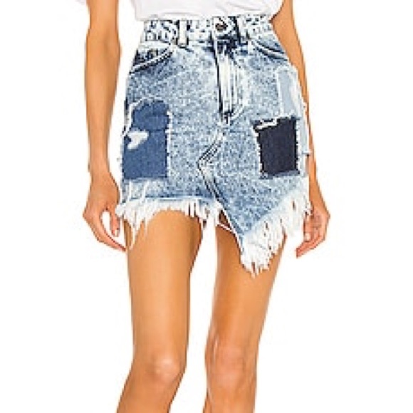 Retrofēte Irene acid wash denim jean skirt XS - Picture 2 of 16